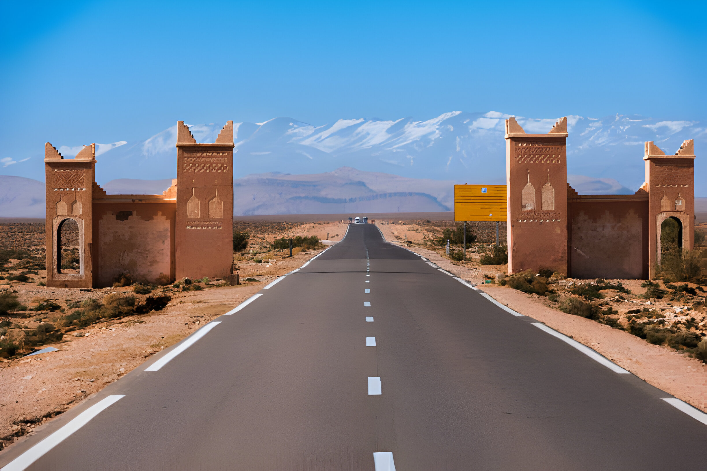 High-resolution image of a scenic Moroccan landscape with vibrant colors