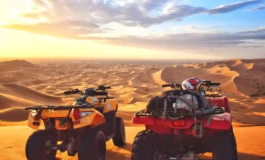 Quad biking in the Merzouga Sahara dunes Morocco